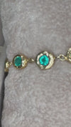 Emerald Bezel Pebbles Tennis Bracelet 18 Ct Gold