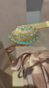 Brazilian Neon Blue Paraiba Tourmaline Large Shell Stud Earrings with Diamonds