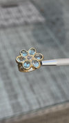 Sold Out - 18 Ct Large Flower Ring with Aquamarines and a Diamond