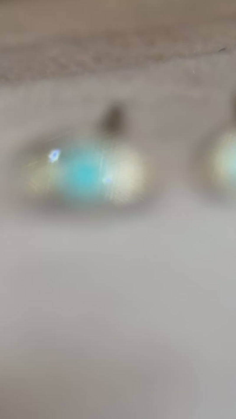 Neon Blue Brazilian Paraiba Tourmaline Mini Evil Eye Studs 18 Ct Gold
