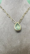 Emerald Drop  Pear Shape 2.7 cts Paper Clip Necklace