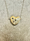 One of a kind Sapphire Heart Candy in 14K Yellow Gold