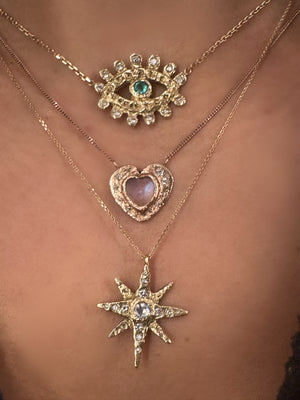 One of a kind Aphrodite’s Moonstone Heart in 14K Rose Gold