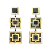 Helen of Troy Black Enamel Gold Earrings