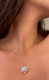 One of a kind 14K Yellow Gold Moonstone with Diamonds Necklace