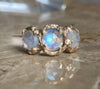 Galadriel 14K Yellow Gold Triple Moonstone Ring