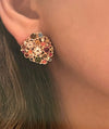 Cluster Constellation Sapphires and Semi Precious Stones Studs in 14K Gold