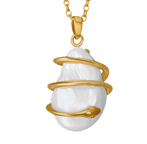 Gorgon Baroque Pearl Snake Necklace