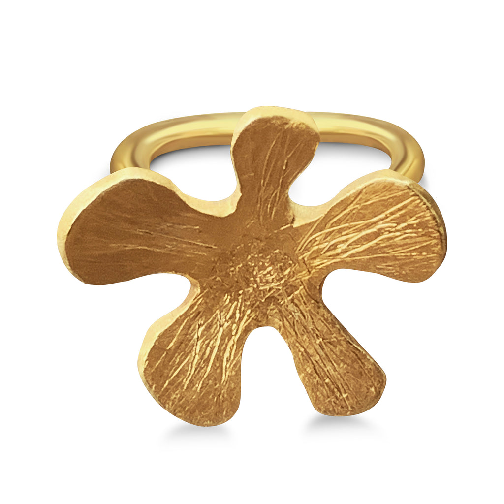 18 K Gold Mermaid Flower Ring