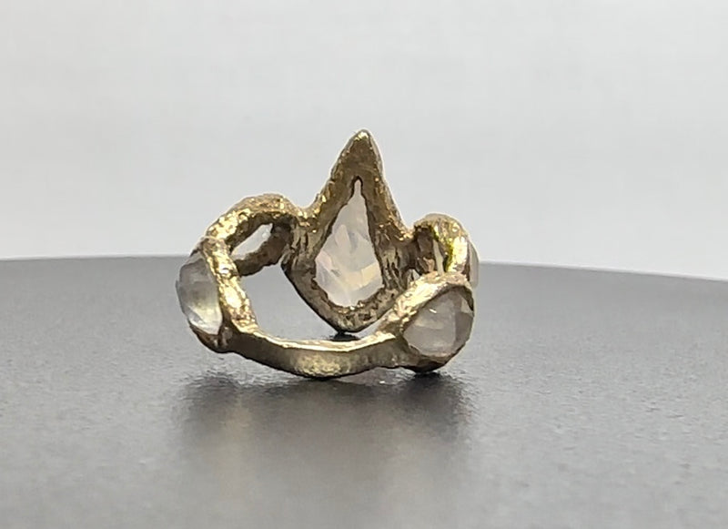 Calypso Moonstone Kite Ring in 14K Yellow Gold