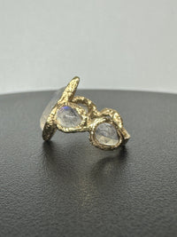 Calypso Moonstone Kite Ring in 14K Yellow Gold