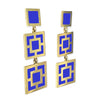 Helen of Troy Blue Enamel Gold Earrings